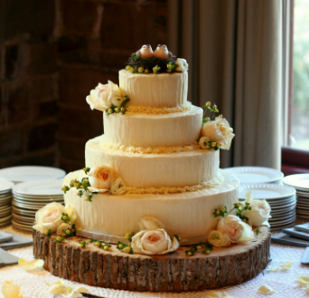 Elegant multi-tiered wedding cake